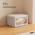 14L small white folding storage box with wheels and clear front door for home organization - Folding Box (Transparent Side Door) / Small (14L) / Clear