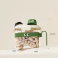 Cute cartoon sealed kitchen storage container with 100ml measuring cup lid and handle - S / Grass Green