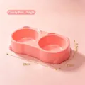 Moderne kersenbloesem roze dubbele voerbak voor honden en katten, 28x15x5,5cm. - Enkel Stuk / Kersenbloesem Roze