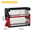 3-tier red and black desktop tea bag organizer with clear drawers for office pantry - Triple Layer Style / Red & Black