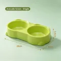 Avocado-groene antislip dubbele voerbak voor huisdieren met maten 28x15x5,5 cm - Enkel Stuk / Avocadogroen