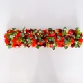 Filare di fiori di seta artificiale rosso e verde per arco e corsia nuziale decorativa - Rosso