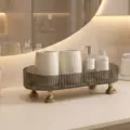 Κομψός ημιδιαφανής γκρι δίσκος οργάνωσης με χρυσά πόδια για μπάνιο ή την κουζίνα. - Διαφανές Μαύρο