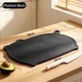 Professional Phantom Black pig-shaped TPU cutting board with 38cm size dimension markings - Phantom Black Cutting Board / Phantom Black