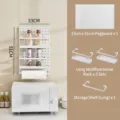 White plastic kitchen pegboard organizer set for wall hanging storage - Kitchen Storage Combination 1 / 33x51cm Pegboard 1 Piece + Accessories
