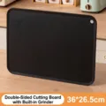 Durable black TPU cutting board with anti-mold surface and built-in grinding area 36x26.5cm - Double Sided (With Grinding) / 36x26.5cm / Black