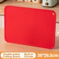 Durable red TPU double-sided kitchen cutting board with grinding zone, 36x26.5cm - Double Sided (With Grinding) / 36x26.5cm / Red