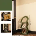 3-tier dark green shoe rack with rattan texture, compact space-saving home storage - Triple Layer / Dark Green