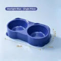 Sterrenblauw geïntegreerde dubbele voerbak voor huisdieren, maten 28x15x5,5cm honden - Enkel Stuk / Sterrenlicht Blauw