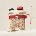Airtight cartoon cereal storage container with measuring cup lid and size dimensions - L / Bean Paste Red