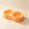 Oranje dubbele voerbak voor honden en katten, met anti-mors design, 28x15x5,5 cm - Enkel Stuk / Zonnig Oranje