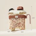 Cartoon food storage container with measuring cup lid and 100ml capacity for kitchen cereal - L / Coffee