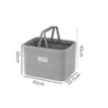 Grey waterproof laundry basket with handles and dimension markings for home laundry storage - Grey Short Style