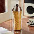 Large 2600ml spaghetti storage jar with brown striped lid for kitchen organization - 2600ml / Brown