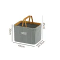Portable houndstooth waterproof laundry basket with yellow handles and dimensions shown - Houndstooth Short Style
