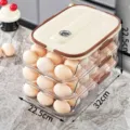 High-capacity transparent 3-layer rolling egg storage box, size 32 x 22.5 x 22.5 cm. - Triple Row Three Layers