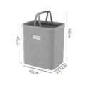 Large gray portable waterproof laundry basket with lid, 45x33.5x45cm home storage - Grey High Style