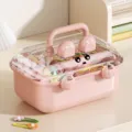 Boîte de rangement rose mignonne à plusieurs couches pour accessoires de cheveux - Boîte de Rangement Lapin / Rose