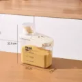 Contenedor transparente de 1600 ml para granos con tapa de taza medidora útil - 1600ML / Blanco Crema