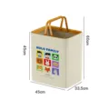 Beige waterproof laundry basket with Holo Family cartoon print and orange handles - Cartoon High Style