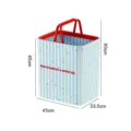 Large capacity waterproof laundry basket with red handles and detailed dimension markings - Dopamine High Style