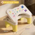 Ergonomic yellow under-desk footrest with cute cartoon stickers, size 50.2x24.5x16cm - Cute Basic Style / Individual Packaging / Yellow