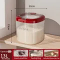 Red 13L large capacity food-grade PP rice bucket with measuring cup and lid - 13L Without Wheels / Red