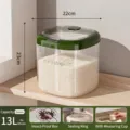13L green food-grade PP rice storage bucket with 22x23cm dimensions and flip-top - 13L Without Wheels / Green