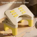 Ergonomic adjustable office footrest with built-in massage rollers in yellow finish - Massage Lifting Style / Individual Packaging / Yellow