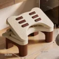Ergonomic under desk footrest with massage rollers in brown, adjustable office foot stool - Massage Lifting Style / Individual Packaging / Brown