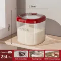 25L large red rice storage container with sealing ring and measuring cup, moisture-proof box - 25L Without Wheels / Red
