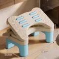 Adjustable ergonomic under desk footrest with massage rollers in blue and beige finish - Massage Lifting Style / Individual Packaging / Blue