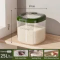 Green 25L airtight rice storage container with measuring cup and insect-proof box - 25L Without Wheels / Green