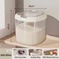 60L Large capacity rice storage container in cream white with insect-proof box and cup - 60L Without Wheels / White