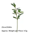 Tallo de planta verde artificial con hojas rayadas, 25 cm de largo - 1 Pieza / Hojas de batata / 25cm