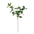 Rama de acebo de Navidad artificial con hojas verdes y bayas rojas para decoración hogar - 1 Pieza / Acebo de Bayas Rojas de Tres Puntas / 50cm