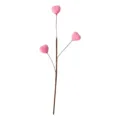Plettro a cuore rosa artificiale per San Valentino con tre rami per decorazioni casa - 10 Pezzi/Confezione / Rosa