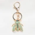 Exquisiter funkelnder grüner Strass-Bienen-Schlüsselanhänger mit goldener Legierung für Taschen - Bienenform (X2-3-314) / Grün