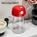 Large 600ml red mushroom-shaped airtight food storage container with clear body - L / 600ml Size / Red