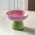 Creative dopamine style pink and green footed fruit bowl for snacks and home decor - Diameter 17.5cm / Pink & Green