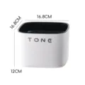 Cubo cuadrado blanco minimalista para restos de té con logo TONE, tamaño 16,8x16,8x12cm - Carcasa Blanca Filtro Negro