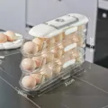 Organizador de huevos de 3 niveles transparente con rodamiento 31x10x20.5cm - 31x10x20.5cm
