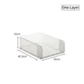 Single-layer transparent clothes storage box organizer, dimensions 40.3 x 30 x 12 cm - Without Divider / 40.3x30x12cm / Clear