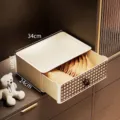 Stackable mid-century drawer-style bra storage box with woven pattern, 34x24x13cm - Bra Box (8185)