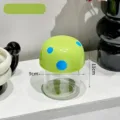 Small green mushroom-shaped airtight food storage jar with 300ml capacity and dots - S / 300ml Pack / Green