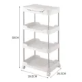 Chariot de rangement blanc mince à 4 niveaux avec dimensions pour l'organisation de cuisine - Étagère de Rangement à 4 Niveaux / Blanc