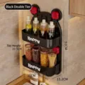 Dopamine style 2-tier wall-mounted spice rack in red and black for kitchen storage - Double Layer / Black