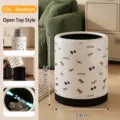 Minimalist 13L lidless cream trash bin with cute bow patterns, dimensions 24x29.5cm - 13L Height 29.5cm Diameter 24cm / Bowknot (No Lid No Wheels PET)