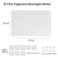 White wall-mounted pegboard organizer set for bathroom storage, 51x33cm with hooks - 33*51 Pegboard Only / 33x51cm