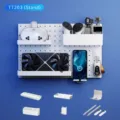 White DIY pegboard desktop organizer set for gaming setup storage and nice display - Vertical desktop combination set 203 [moonlight white]